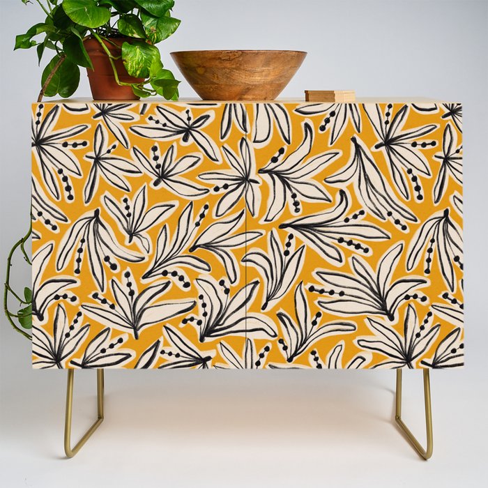 Lily Flower Pattern #2 Credenza Gallery Image 1