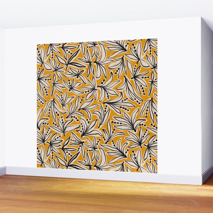 Lily Flower Pattern #2 Wall Mural Gallery Image 2