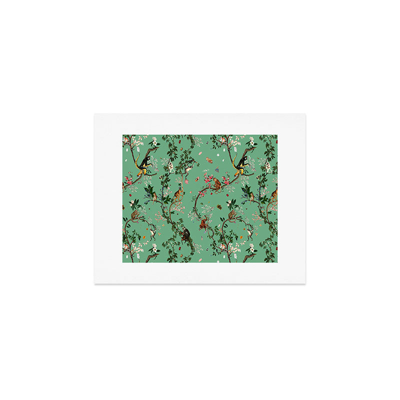 Monkey World Green Art Print Gallery Image 1