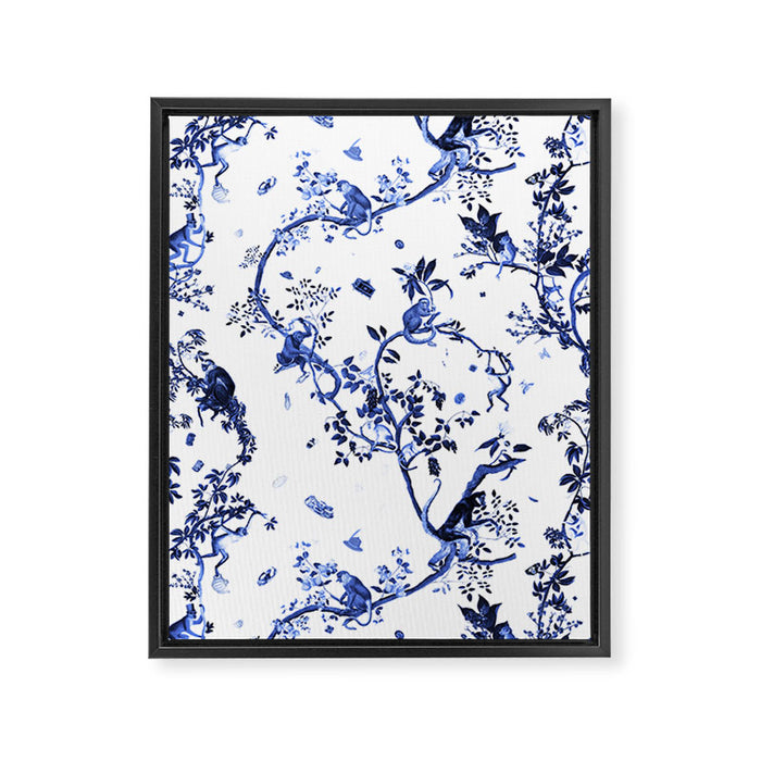 Monkey World Jouy Framed Canvas Print Gallery Image 1