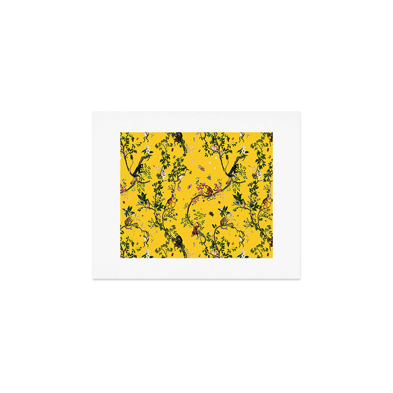 Monkey World Yellow Art Print Gallery Image 1