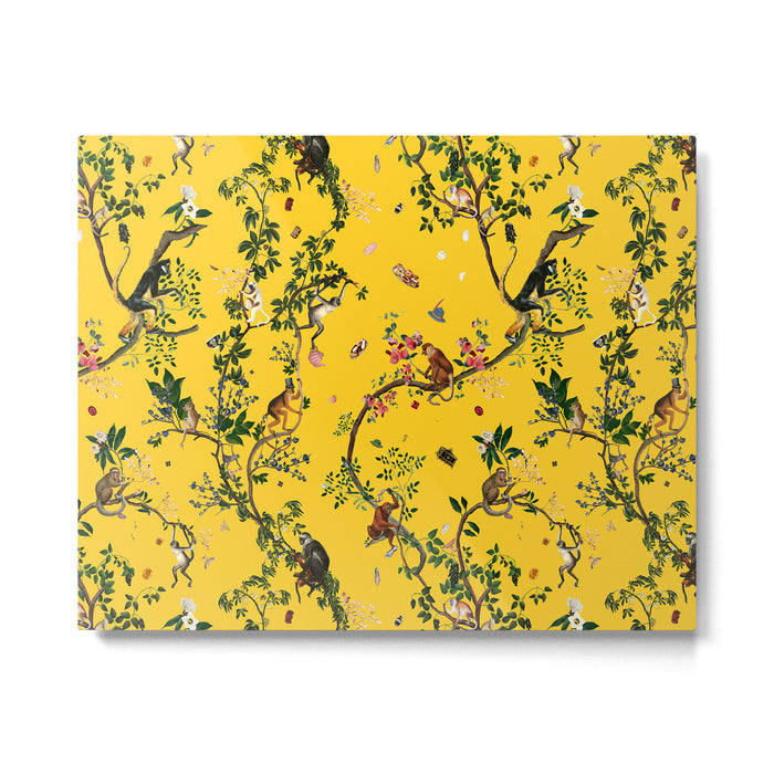Monkey World Yellow Metal Print Gallery Image 1
