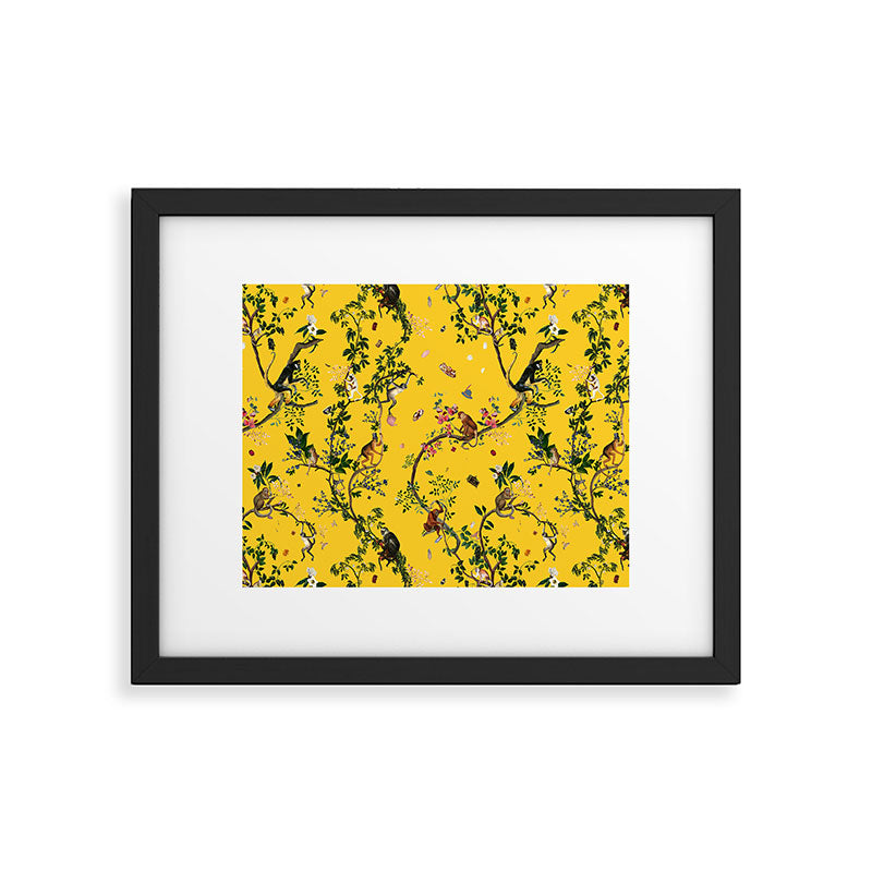 Monkey World Yellow Framed Art Print Gallery Image 5