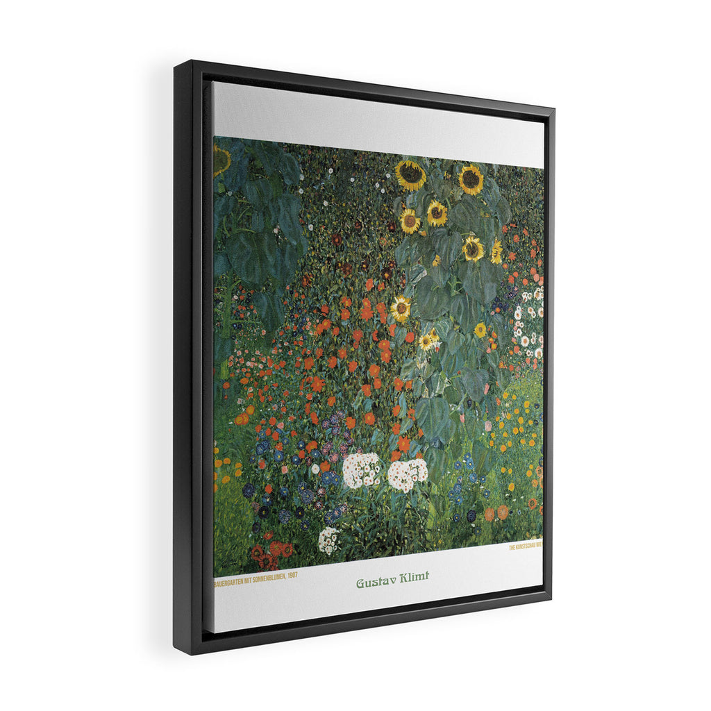 Farm Garden with Sunflowers (Bauerngarten mit Sonnenblumen) by Gustav Klimt Framed Canvas Print Gallery Image 2