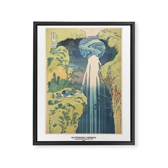 Mino No Kuni Yoro No Taki by Katsushika Hokusai Framed Canvas Print Gallery Image 1