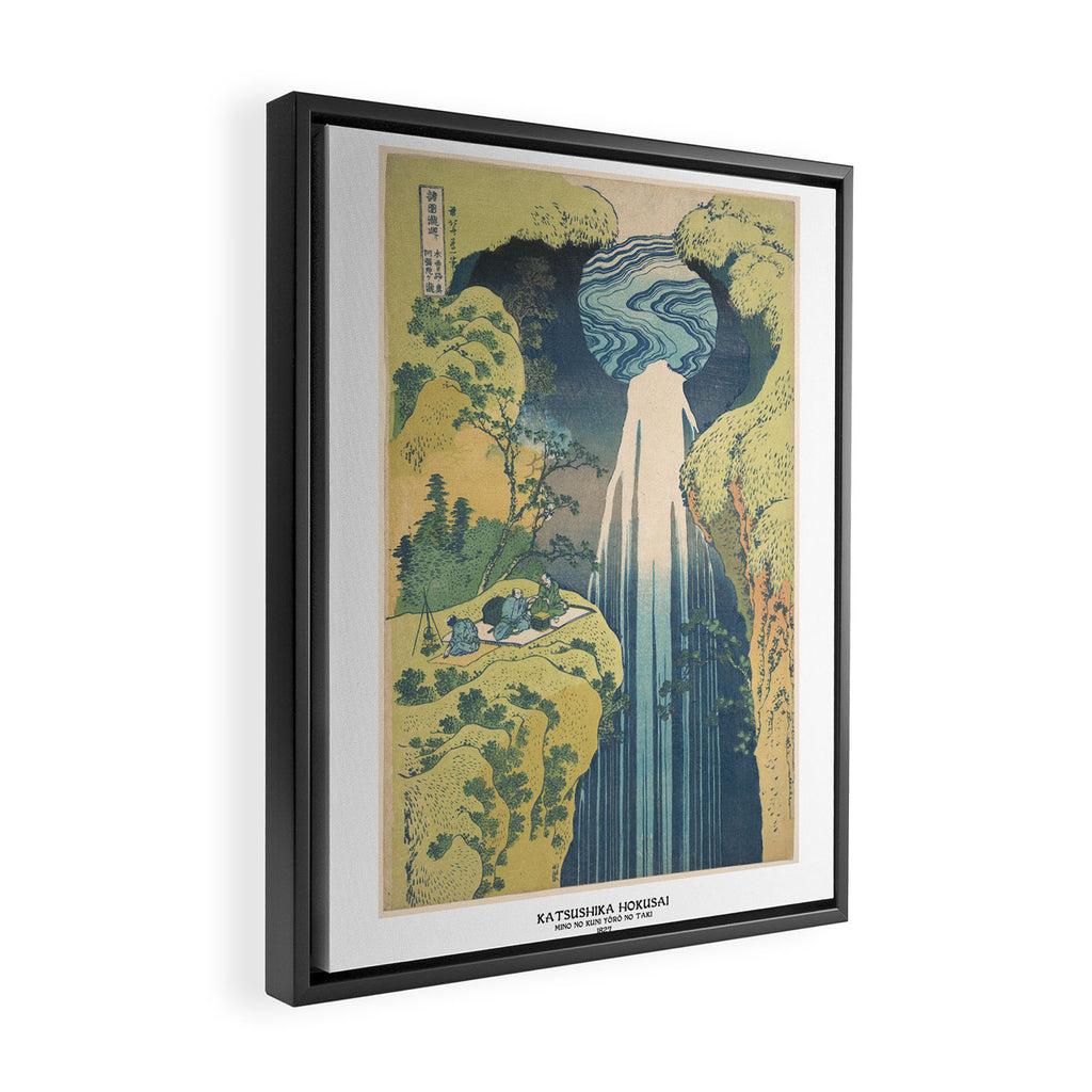 Mino No Kuni Yoro No Taki by Katsushika Hokusai Framed Canvas Print Gallery Image 2