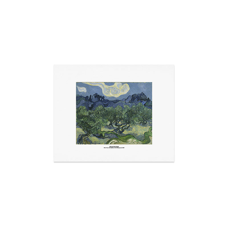 Olive Trees with the Alpilles in the Background by Vincent Van Gogh Art Print Gallery Image 1
