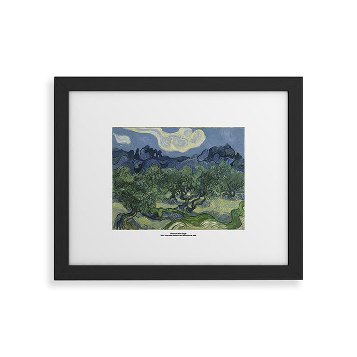 Olive Trees with the Alpilles in the Background by Vincent Van Gogh Framed Art Print Gallery Image 1