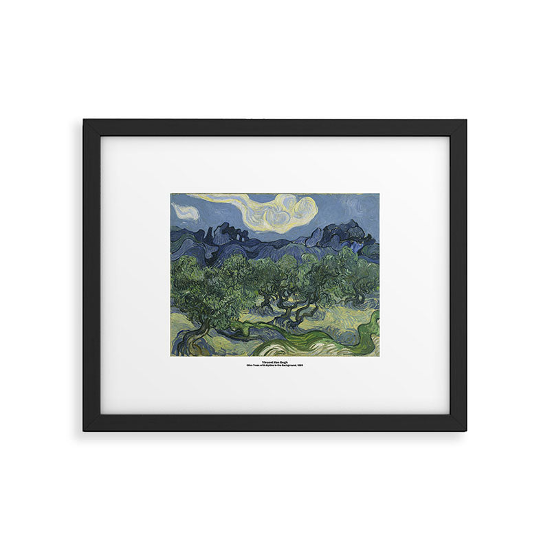 Olive Trees with the Alpilles in the Background by Vincent Van Gogh Framed Art Print Gallery Image 4