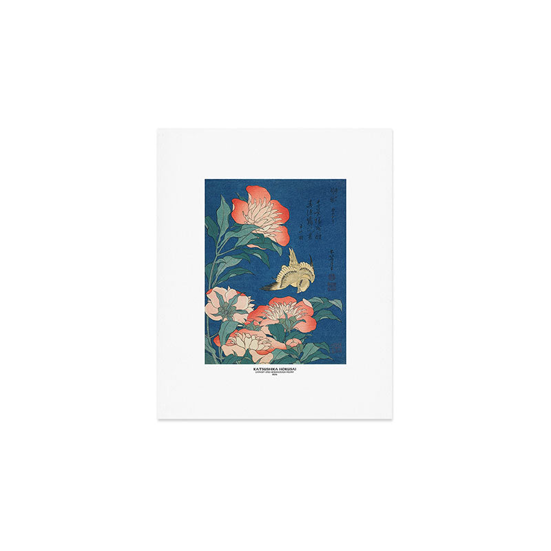 Peonies and Canary by Katsushika Hokusai Art Print Gallery Image 1