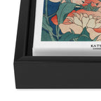 Peonies and Canary by Katsushika Hokusai Framed Canvas Print Gallery Image 3