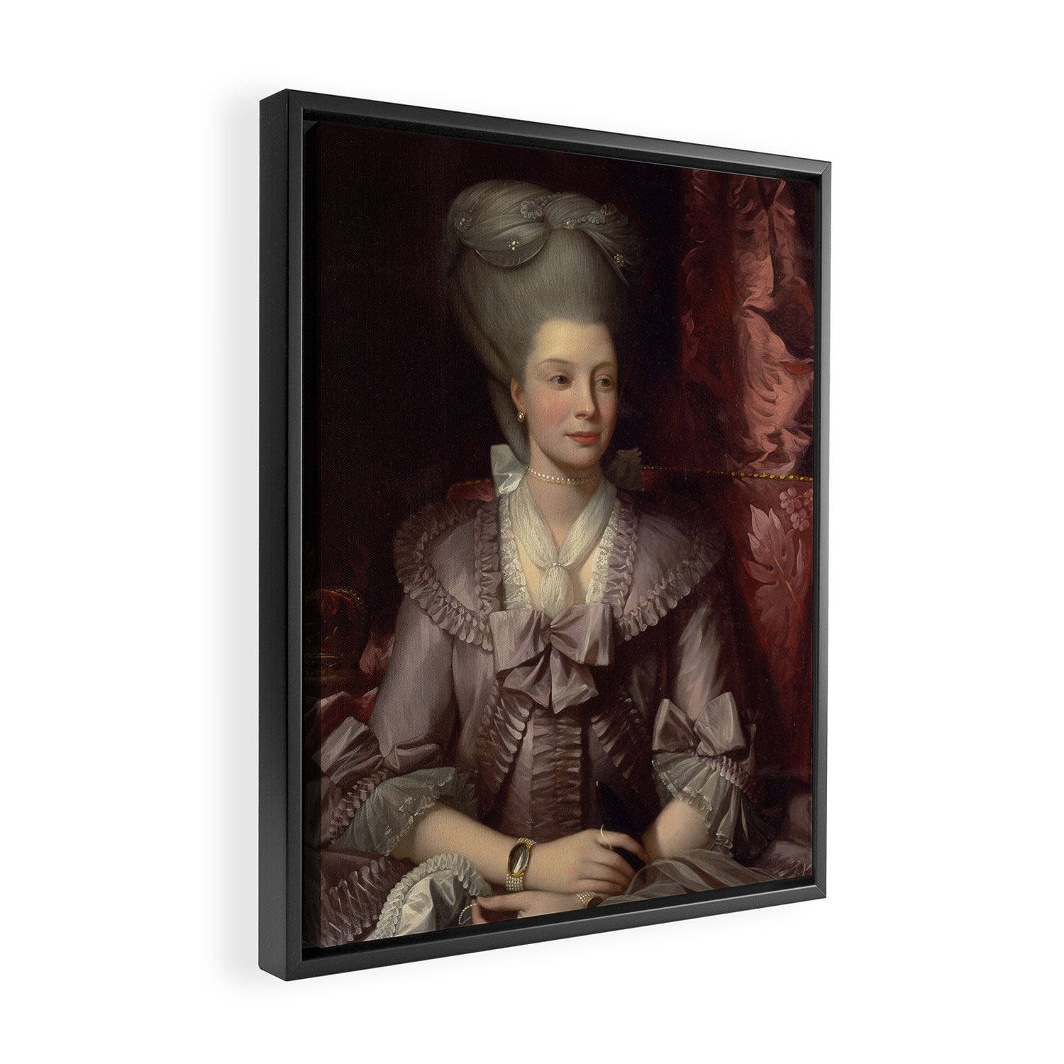 Queen Charlotte Portrait by Benjamin West Framed Canvas Print Gallery Image 2