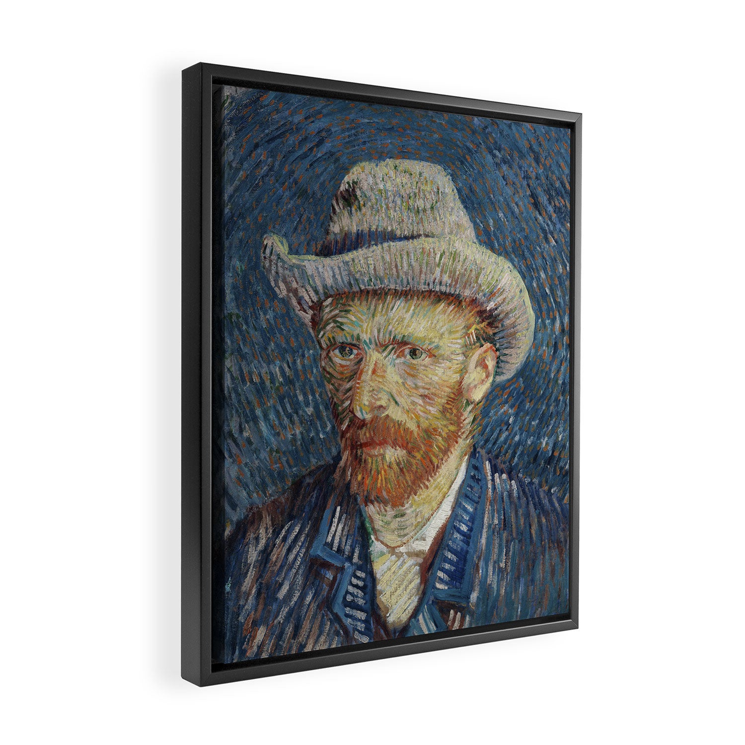 Self Portrait in Grey Felt Hat by Vincent Van Gogh Framed Canvas Print Gallery Image 2