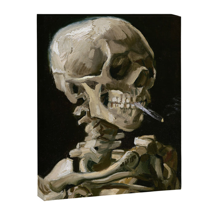 Skeleton with Smoking Cigarette by Vincent Van Gogh Canvas Print Gallery Image 1