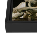 Skeleton with Smoking Cigarette by Vincent Van Gogh Framed Canvas Print Gallery Image 3