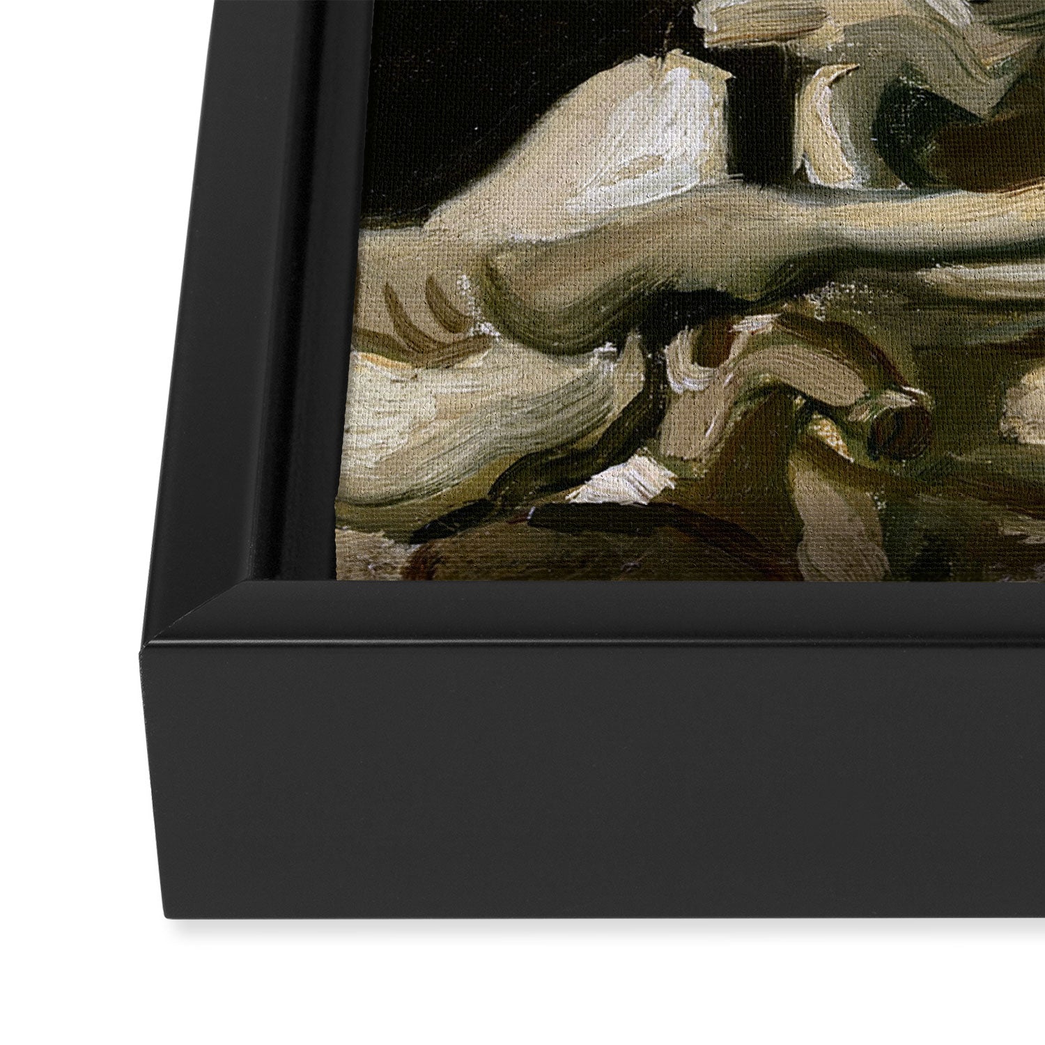 Skeleton with Smoking Cigarette by Vincent Van Gogh Framed Canvas Print Gallery Image 3