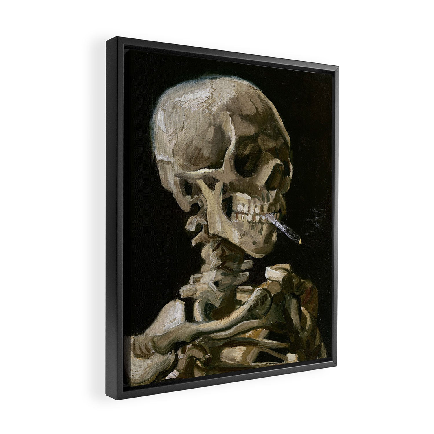 Skeleton with Smoking Cigarette by Vincent Van Gogh Framed Canvas Print Gallery Image 2