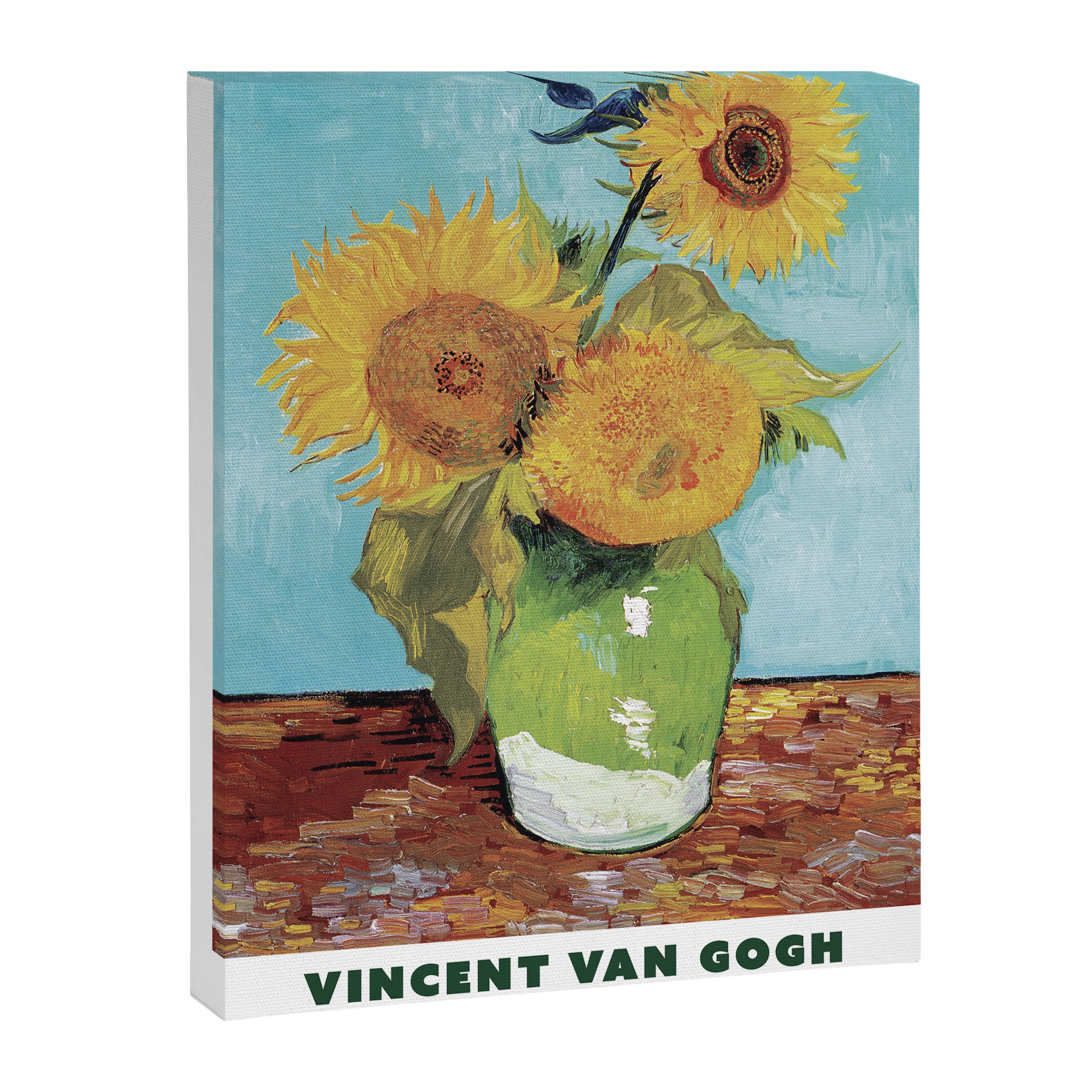 Three Sunflowers in a Vase by Vincent Van Gogh Canvas Print Gallery Image 6