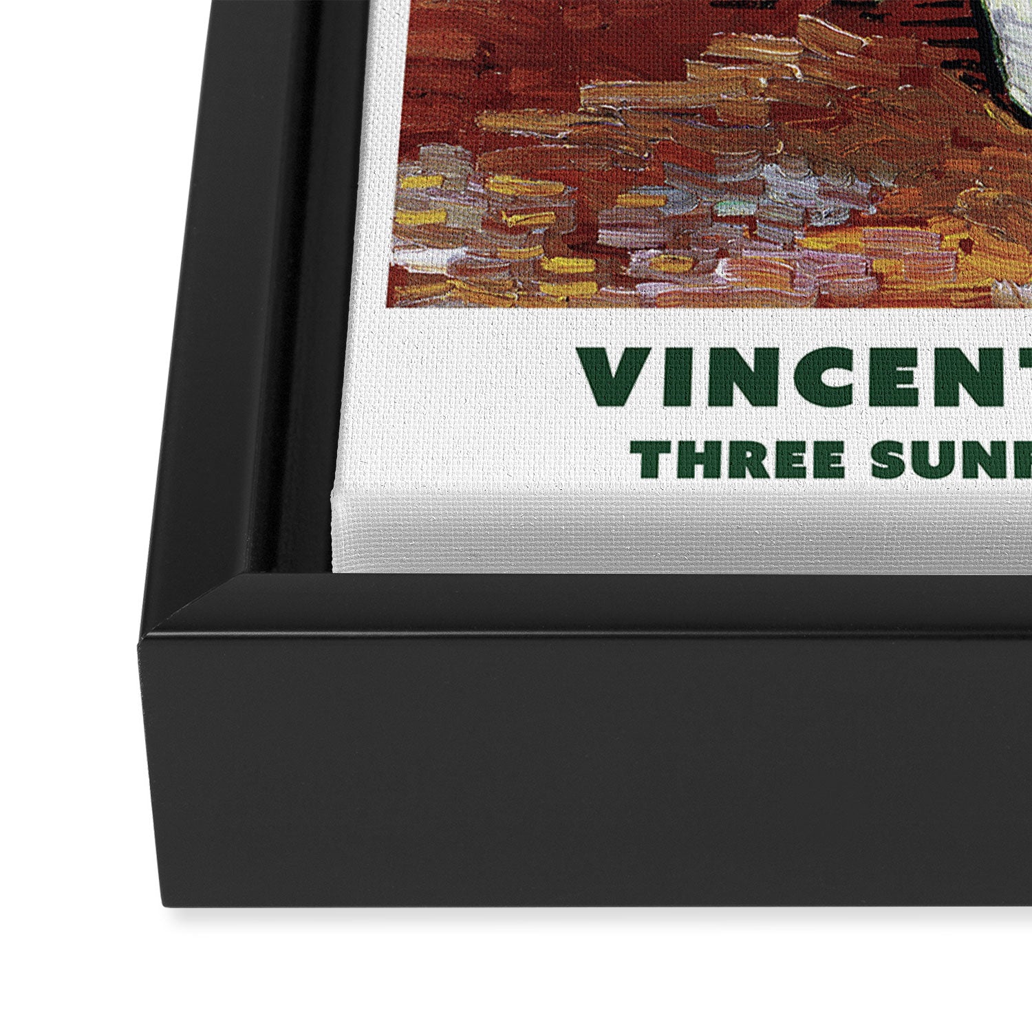 Three Sunflowers in a Vase by Vincent Van Gogh Framed Canvas Print Gallery Image 3