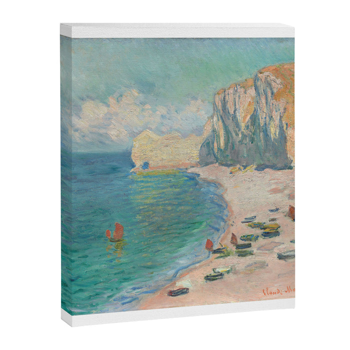Etretat, The Beach and the Falaise d'Amont by Claude Monet Canvas Print Gallery Image 1