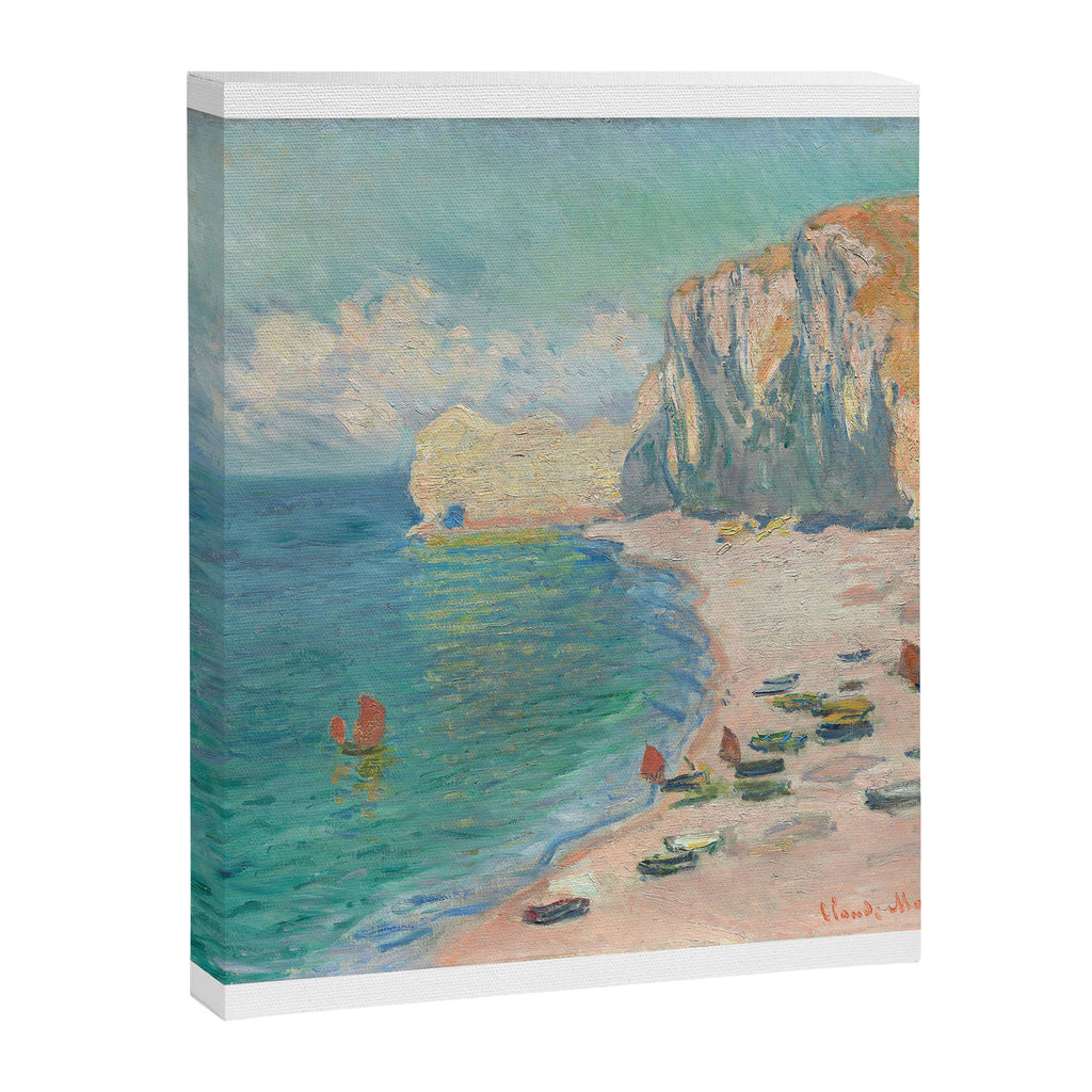 Etretat, The Beach and the Falaise d'Amont by Claude Monet Canvas Print Gallery Image 6