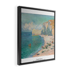Etretat, The Beach and the Falaise d'Amont by Claude Monet Framed Canvas Print Gallery Image 2