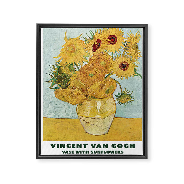 Vase with 12 Sunflowers by Vincent Van Gogh Framed Canvas Print Gallery Image 1