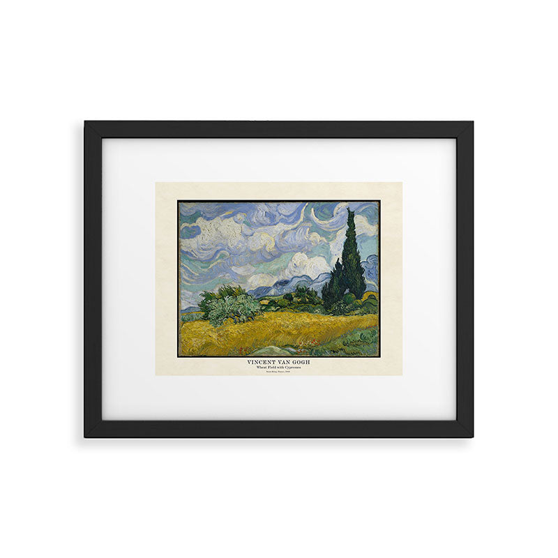 Wheat Field with Cypress by Vincent Van Gogh Framed Art Print Gallery Image 5