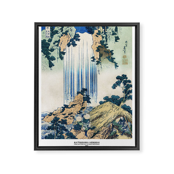YÅrÅ Waterfall by Katsushika Hokusai Framed Canvas Print Gallery Image 1