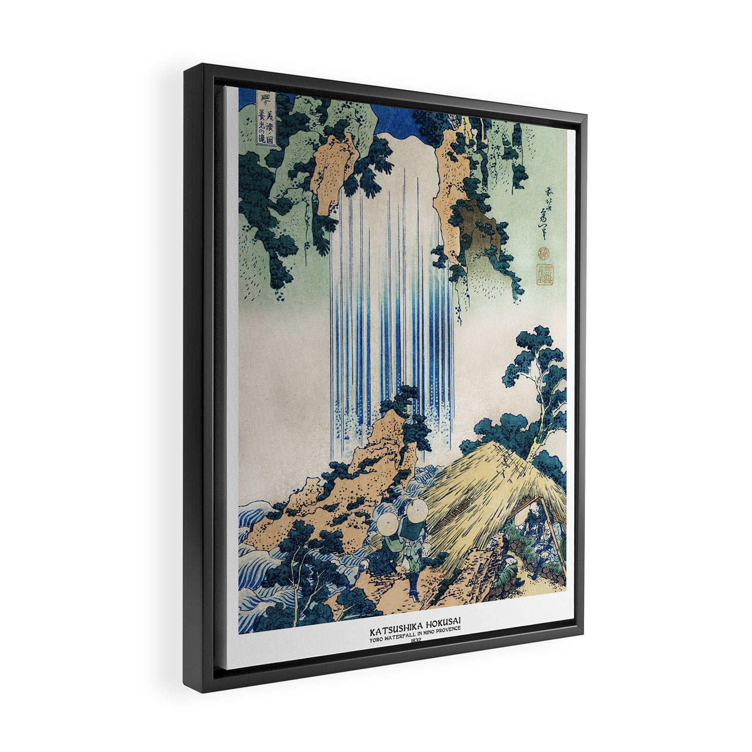 YÅrÅ Waterfall by Katsushika Hokusai Framed Canvas Print Gallery Image 2
