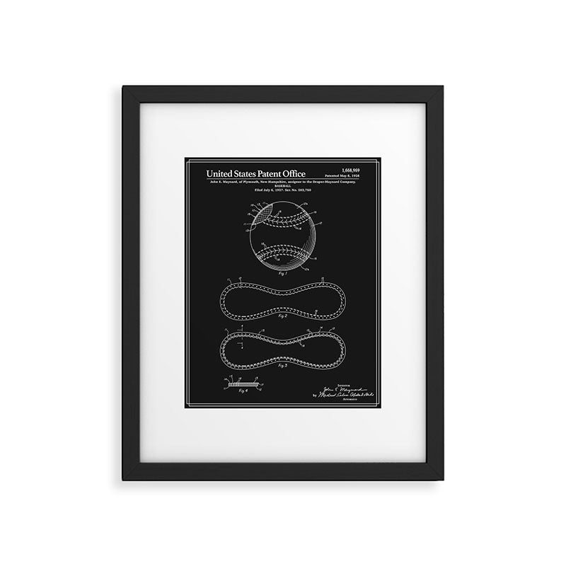 Baseball Patent - Black Framed Art Print Gallery Image 5