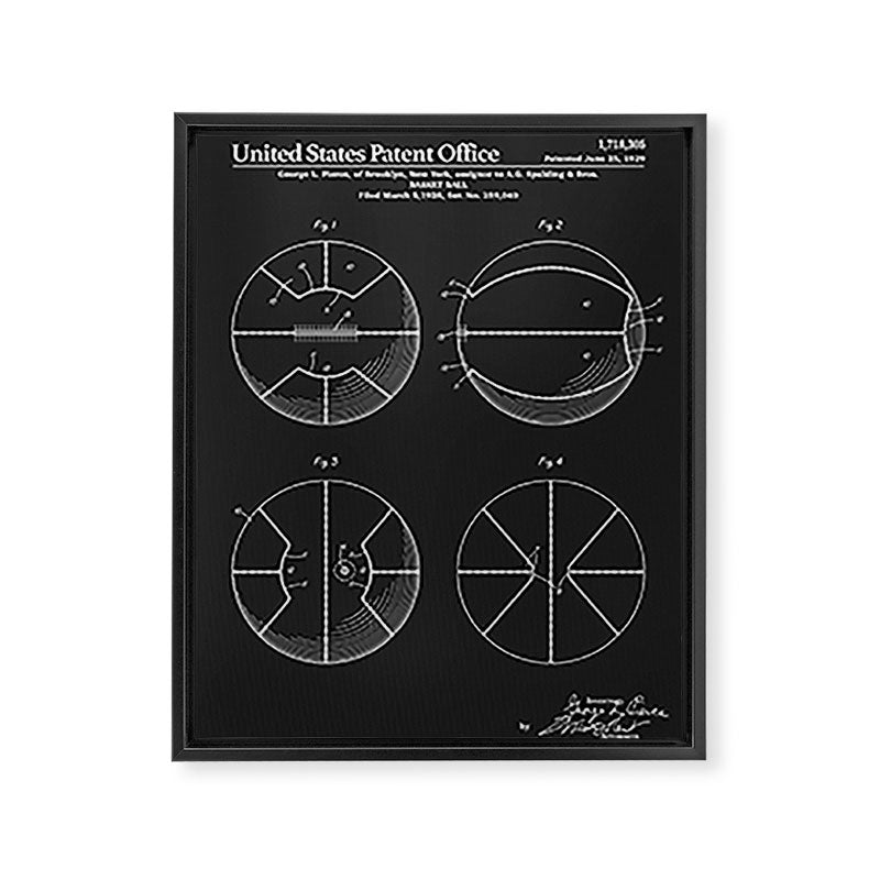 Basketball Patent - Black Framed Canvas Print Gallery Image 6