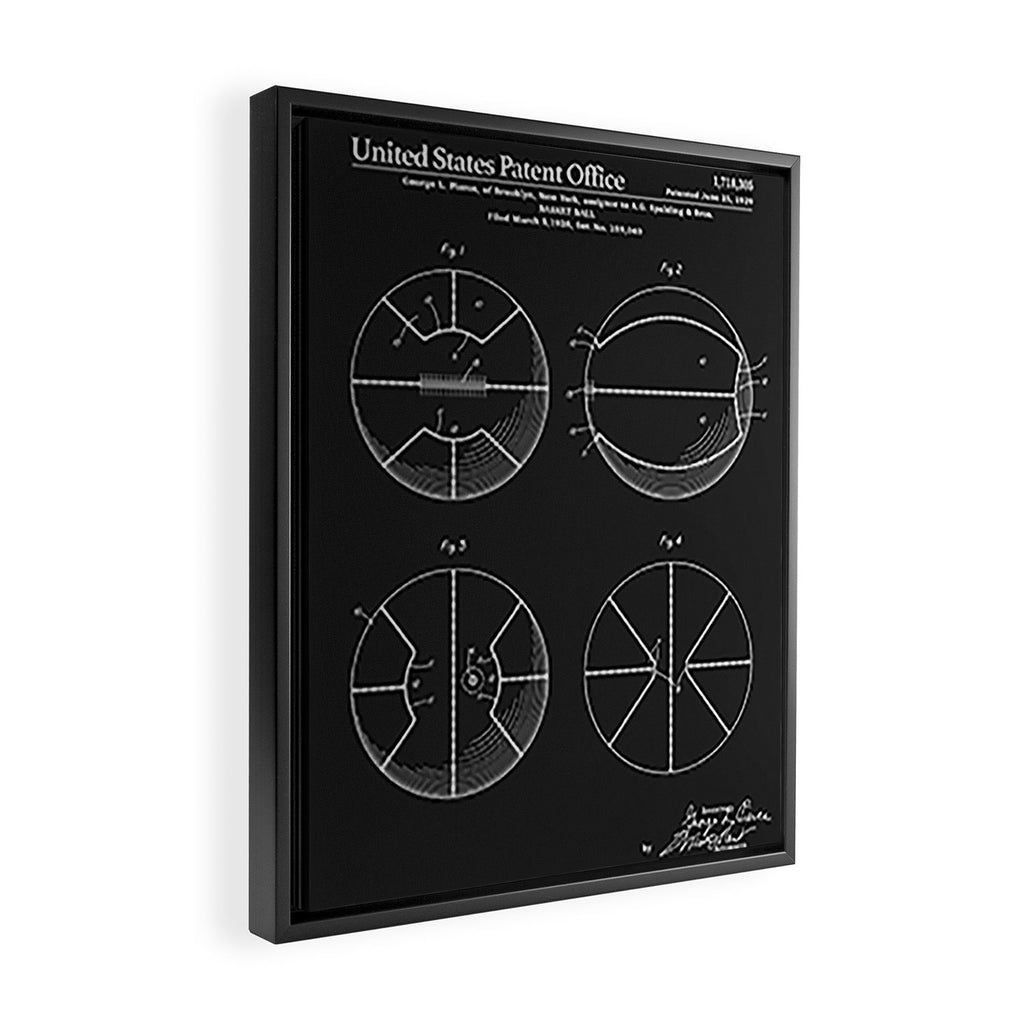 Basketball Patent - Black Framed Canvas Print Gallery Image 2