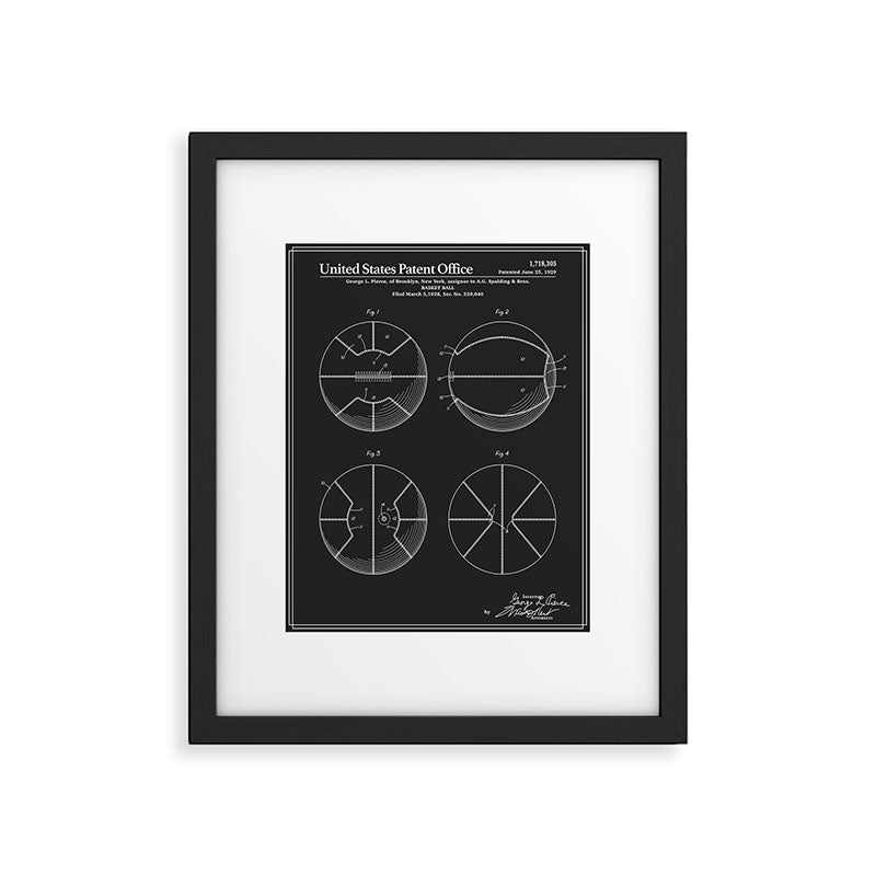 Basketball Patent - Black Framed Art Print Gallery Image 5
