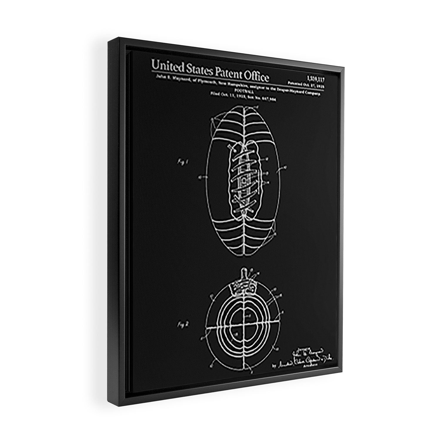 Football Patent - Black Framed Canvas Print Gallery Image 2