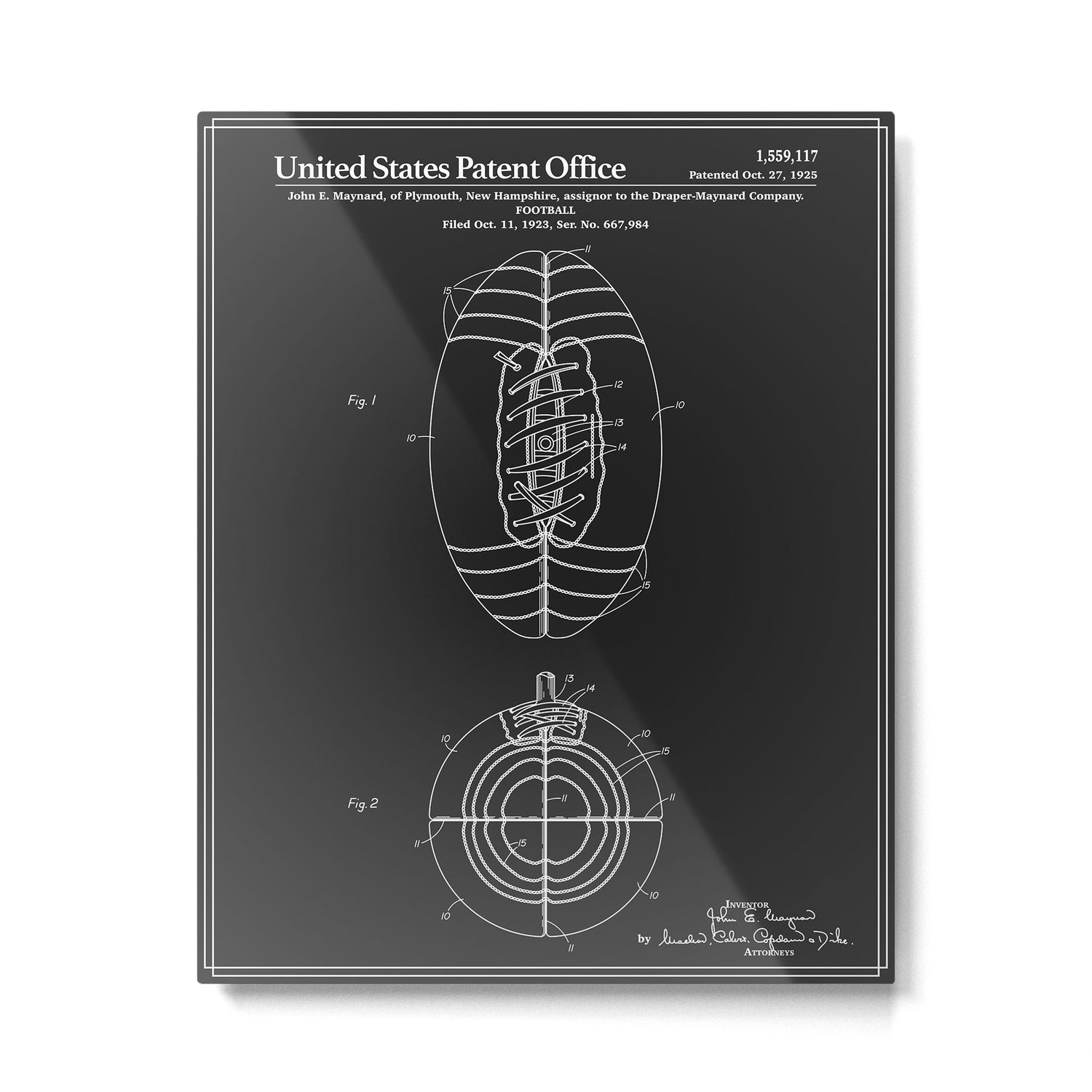 Football Patent - Black Metal Print Gallery Image 4