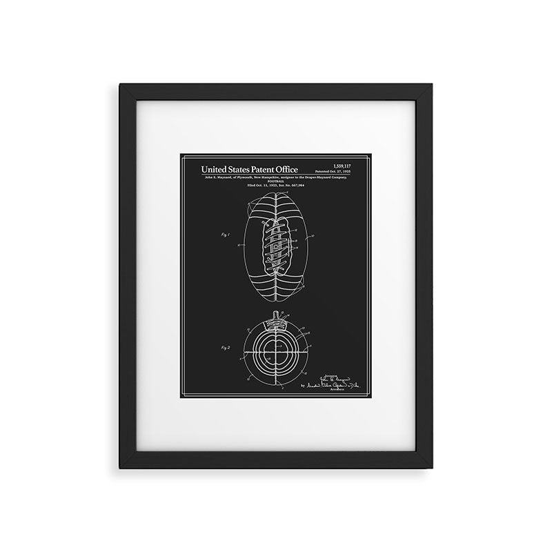 Football Patent - Black Framed Art Print Gallery Image 5