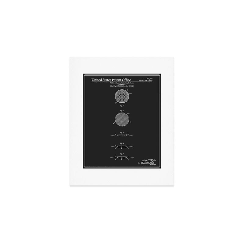 Golf Ball Patent - Black Art Print Gallery Image 1