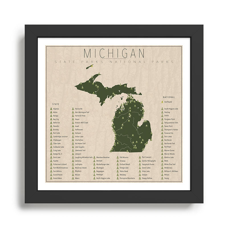 Michigan Parks Framed Art Print Gallery Image 1