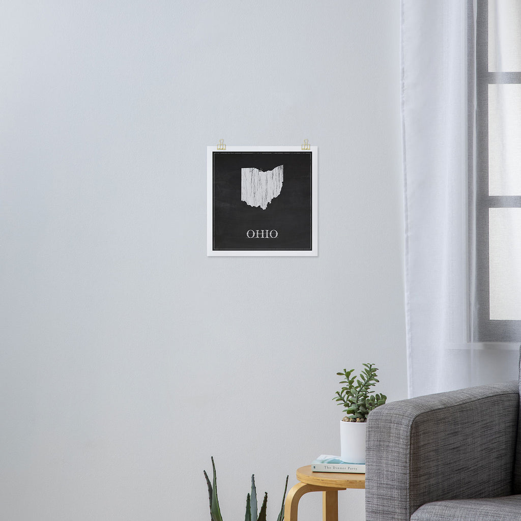 Ohio State Map Chalk Drawing Art Print – Society6