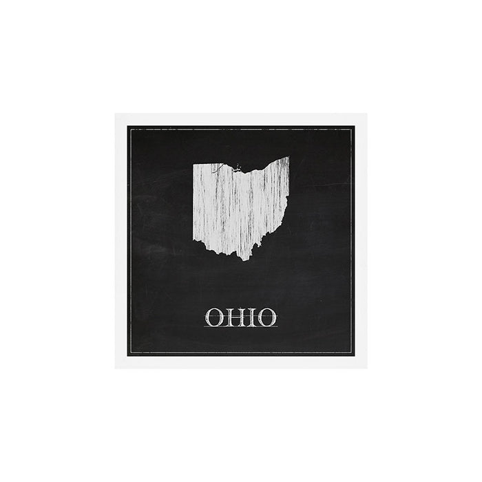Ohio State Map Chalk Drawing Art Print Gallery Image 1
