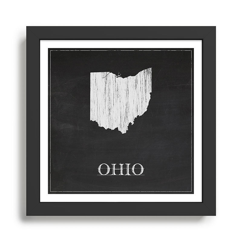 Ohio State Map Chalk Drawing Framed Art Print – Society6