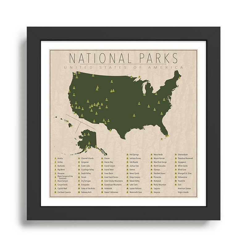 US National Parks Framed Art Print Gallery Image 1