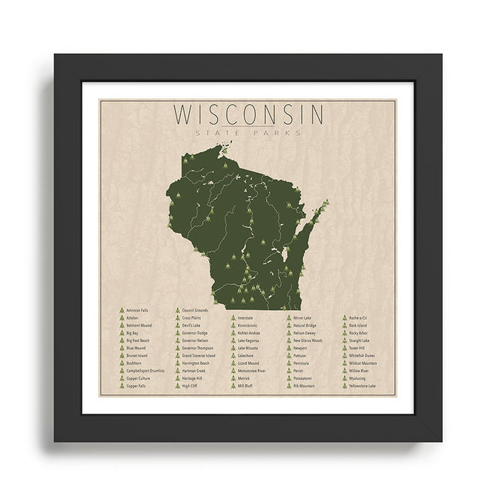 Wisconsin Parks Framed Art Print Gallery Image 1