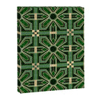 Art Deco Floral Tiles in Emerald Green and Faux Gold Canvas Print Gallery Image 8