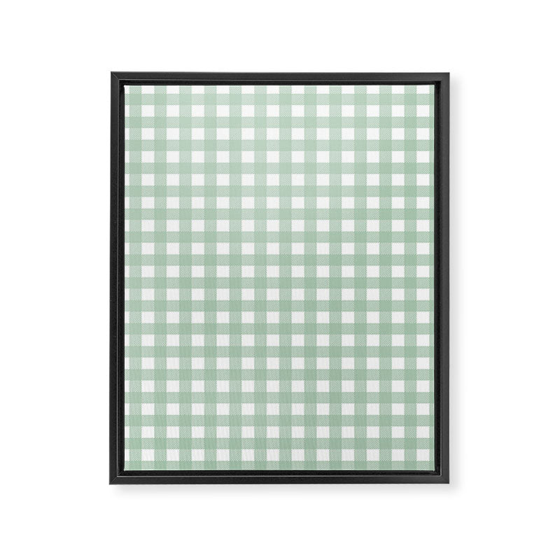 Buffalo Checks in Sage Green and White Framed Canvas Print Gallery Image 8