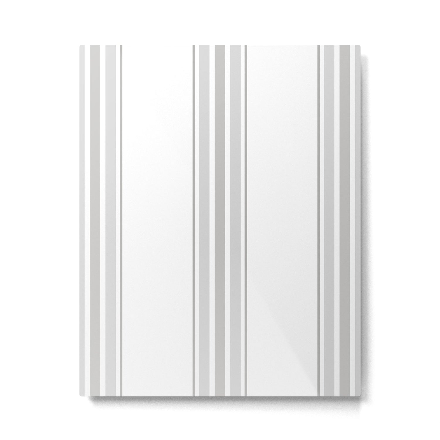 Farmhouse Ticking Stripes in Gray on White Metal Print Gallery Image 6