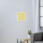 Lemon Yellow and White Wide Stripes Art Print Gallery Image 3