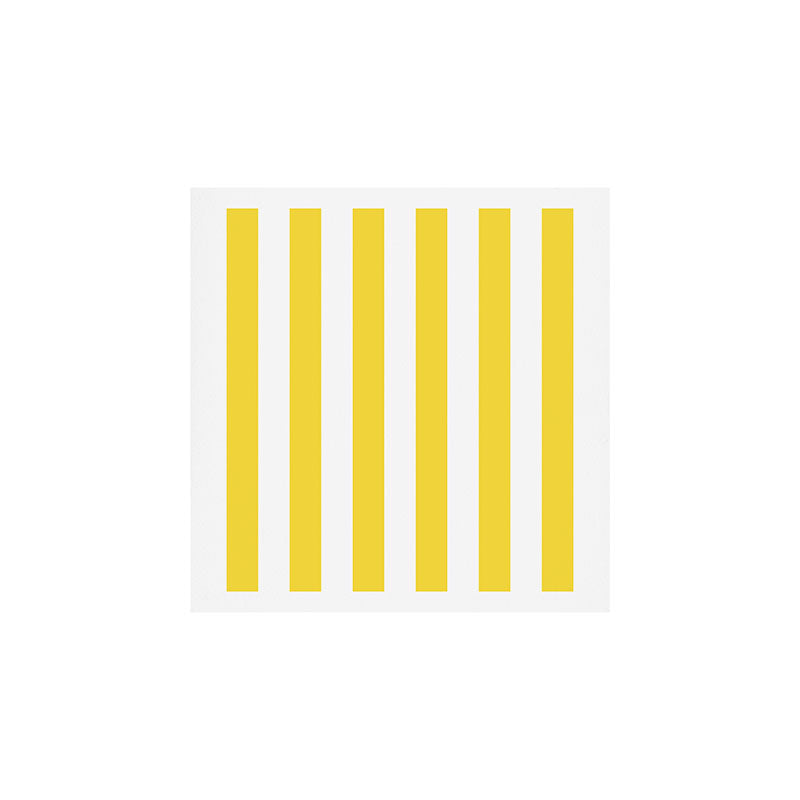 Lemon Yellow and White Wide Stripes Art Print Gallery Image 1