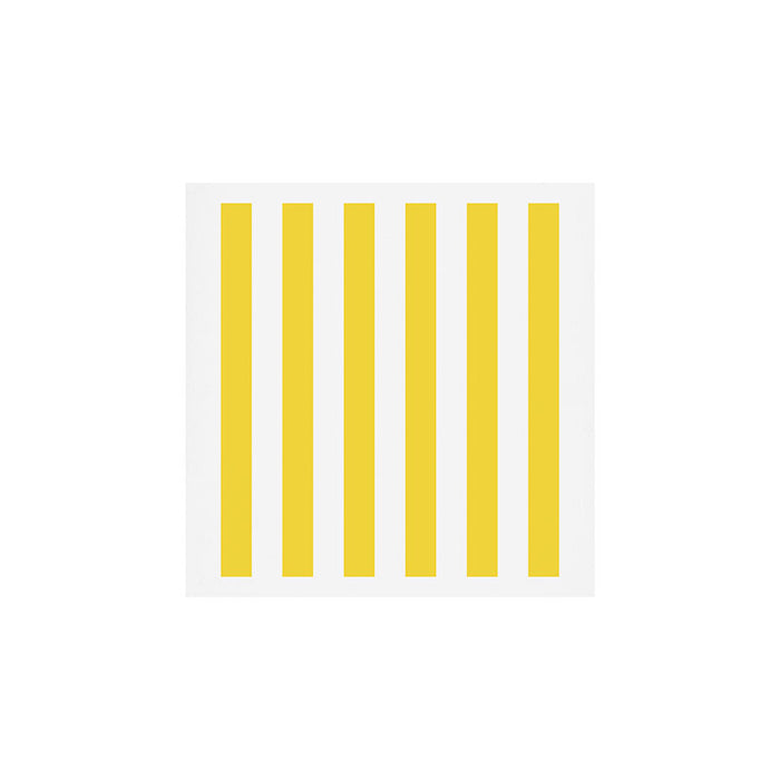 Lemon Yellow and White Wide Stripes Art Print Gallery Image 1